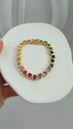 Multicolor Heart Bracelet